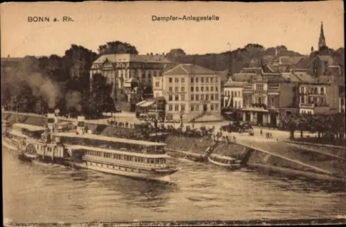 Ak Bonn am Rhein, Dampferanlegestelle