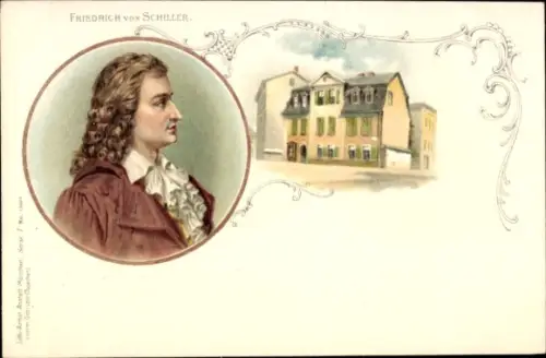 Litho Friedrich von Schiller, Portrait, Schillerhaus