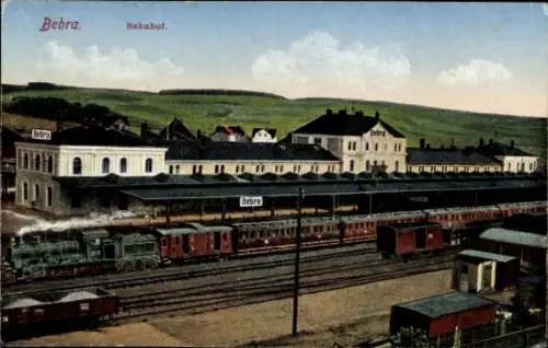 Ak Bebra an der Fulda Hessen, Bahnhof, Gleisseite, Eisenbahn