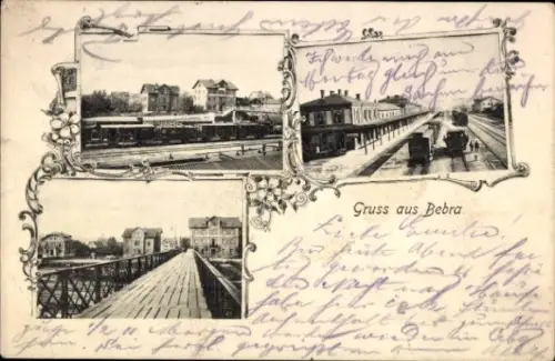 Ak Bebra an der Fulda Hessen, Bahnhof, Brücke