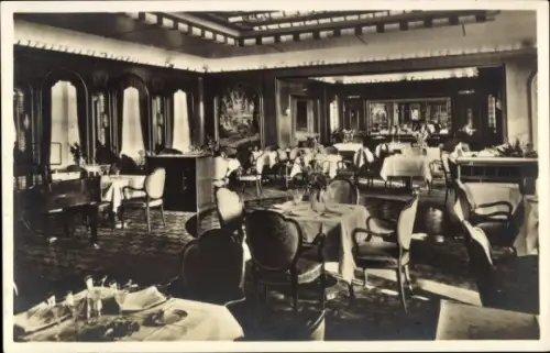 Ak Dampfer Bremen, Norddeutscher Lloyd Bremen, Turbinenschnelldampfer, Sonnendeck-Restaurant