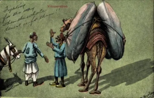 Künstler Ak Norton, Vituperation, Araber, Kamel