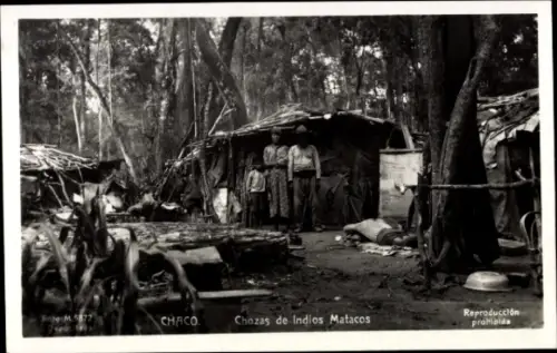 Ak Argentinien, Chozas de Indios Matacos, Chaco