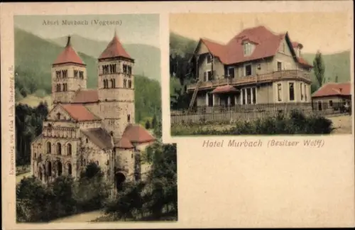 Ak Murbach Haut Rhin, Abtei Murbach, Hotel Murbach