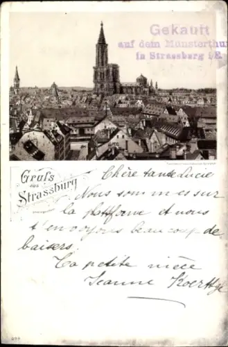 Litho Strasbourg Straßburg Elsass Bas Rhin, Gesamtansicht