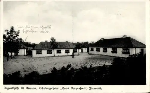 Ak Ostseebad Zinnowitz auf Usedom, Jugendhilfe St. Simeon, Erholungsheim Haus Sorgenfrei