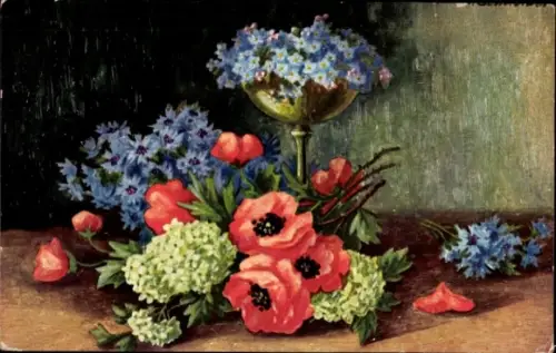 Künstler Ak Schneider, H., Blumengrüße