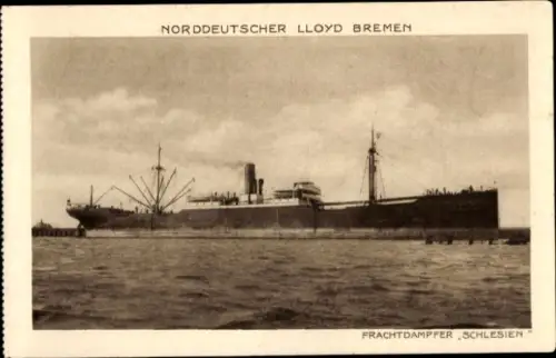 Ak Frachtdampfer Schlesien, Norddeutscher Lloyd Bremen, NDL