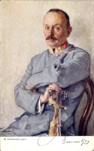 Künstler Ak Schattenstein, N., Svetozar Boroevic von Bonja, KuK-Armee, Alpenkrieg