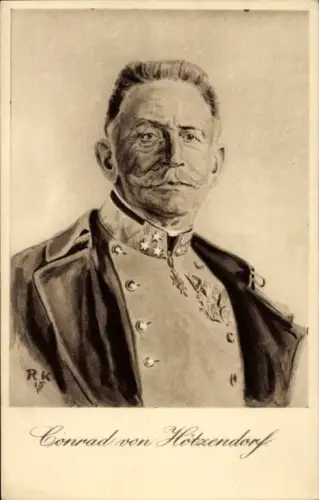 Künstler Ak Chef des Generalstabes Franz Conrad von Hötzendorf