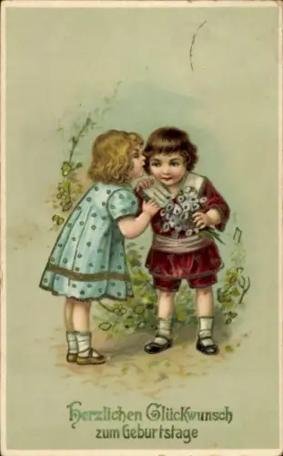 Ak Glückwunsch Geburtstag, Kinder, Gespräch