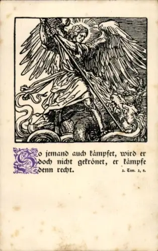 Ak Bibelzitat, So jemand auch kämpfet, wird er doch nicht gekrönt...