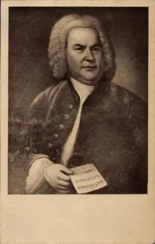Künstler Ak Haußmann, E. G., Komponist Johann Sebastian Bach, Portrait