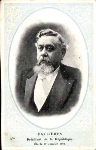 Ak Armand Fallières, President de la Republique Francaise, Portrait
