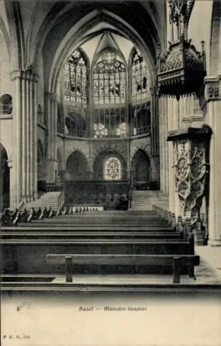 Ak Basel Bâle Stadt Schweiz, Münster Inneres
