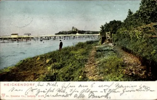 Ak Heikendorf an der Kieler Förde, Uferpartie