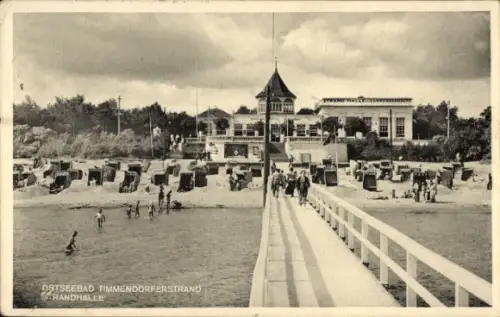 Ak Timmendorf Timmendorfer Strand in Holstein, Steg zur Strandhalle