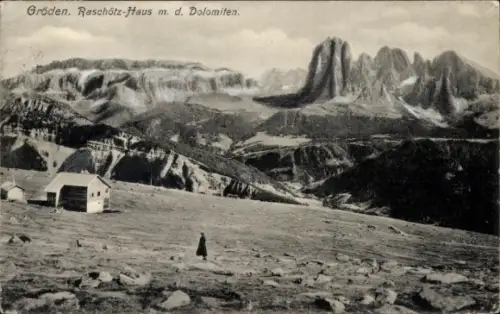 Ak Gröden Val Gardena Südtirol Italien, Fünffingerspitze, Punta delle Cinque Dita, Gröden, Raschö