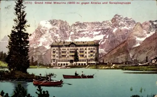 Ak Veneto, Grand Hotel Misurina gegen Antelao und Sorapisgruppe