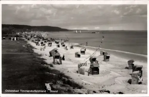 Ak Ostseebad Timmendorfer Strand, Ostseebad Timmendorferstrand, Strand, Strandkörbe, Seebrücke