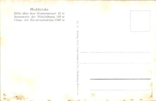Ak Rendsburg in Schleswig Holstein, Hochbrücke