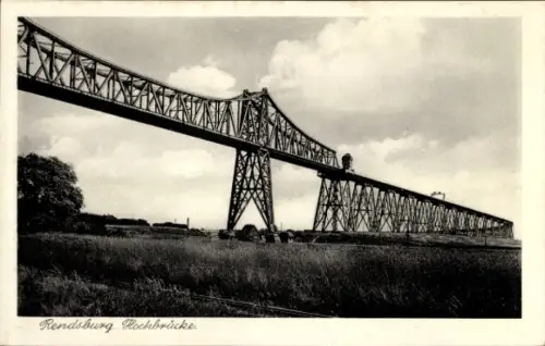 Ak Rendsburg in Schleswig Holstein, Rendsburg Hochbrücke