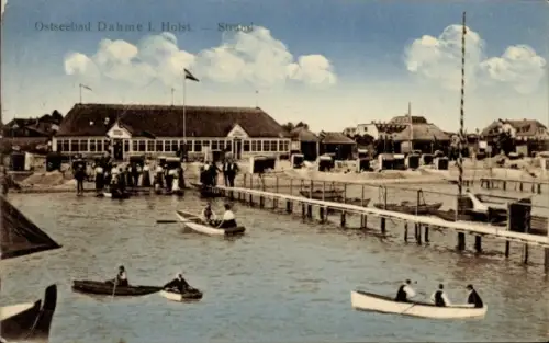 Ak Ostseebad Dahme in Holstein, Ostseebad Dahme i. Holst., Strand, Seebrücke