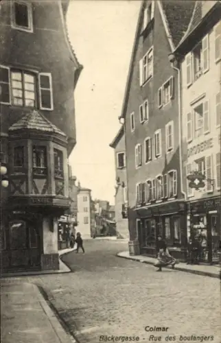Ak Colmar Kolmar Elsass Haut Rhin,  Bäckergasse, Rue des boulangers