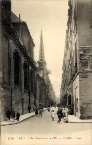 Ak Paris IV, Hotel de Sens, Rue Saint-Louis en l'Île, L'Église