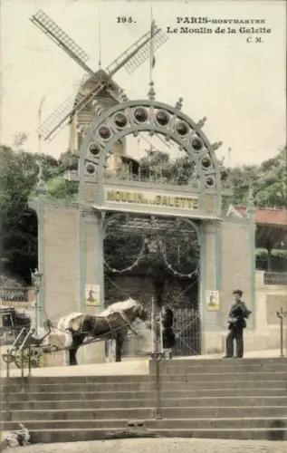 Ak Paris XVIII Montmartre, Le Moulin de la Galette