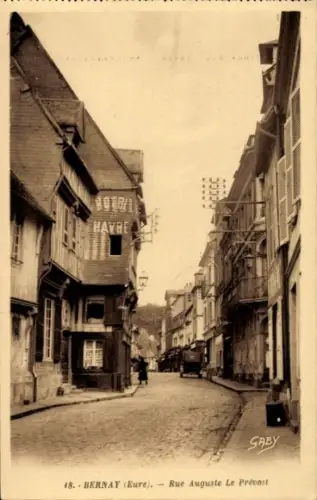 Ak Bernay Eure,  Rue Auguste Le Prévost, Havre, Saby