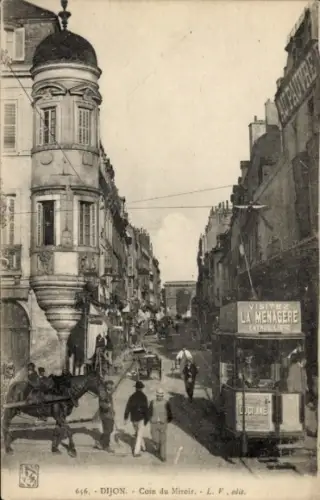 Ak Dijon Côte d'Or, Coin du Miroir, Tram
