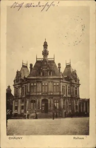 Ak Chauny Aisne,  Rathaus
