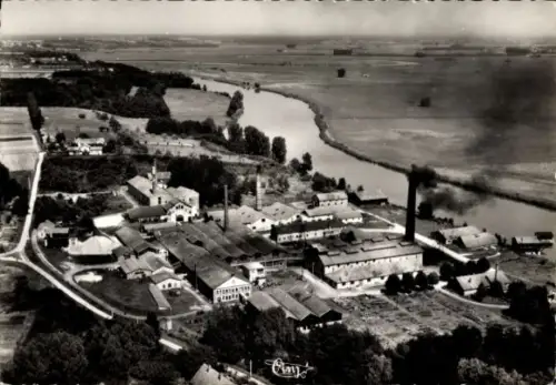 Ak Pouilly sur Saône Côte-d’Or, Keramikfabrik, Fliegeraufnahme