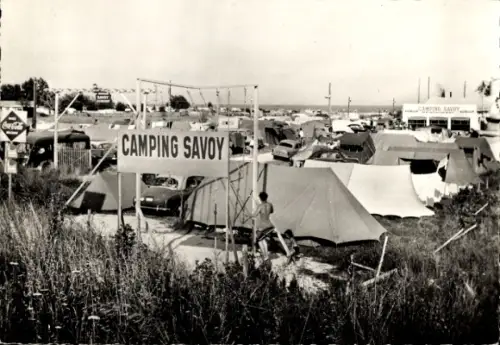 Ak Villeneuve Loubet Alpes Maritimes, Campingplatz mit Meerblick