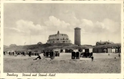 Ak Domburg Veere Zeeland Niederlande,  Strand, Strand-Hotel