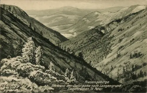 Ak Region Königgrätz Riesengebirge Tschechien, Kozí hřbety, Ziegenrücken, Sankt Peter