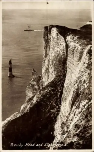 Foto Ak Eastbourne Sussex England, Beachy Head und Leuchtturm
