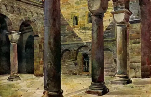 Künstler Ak Hapke, G., Essen im Ruhrgebiet, Atrum der Münsterkirche