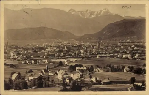 Ak Villach in Kärnten, Stadtansicht von  Berge im Hintergrund,  von 1910