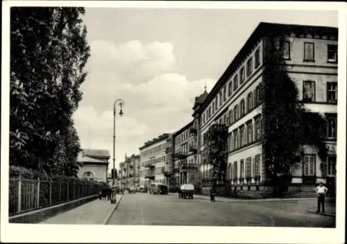 Ak Bad Kissingen Unterfranken Bayern, Kurheim der Arbeiterwohlfahrt, Straßenszene, Bus