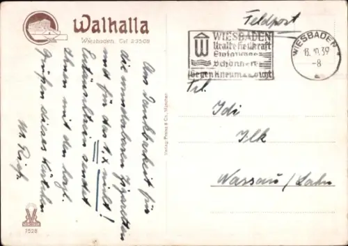 Ak Wiesbaden in Hessen, Walhalla, Innenansicht