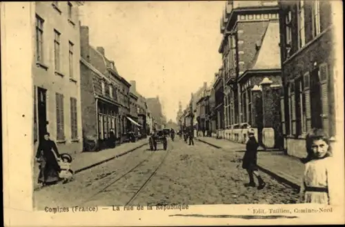 Ak Comines Nord,  Rue de la République, Edit. Taillieu (Comines-Nord)