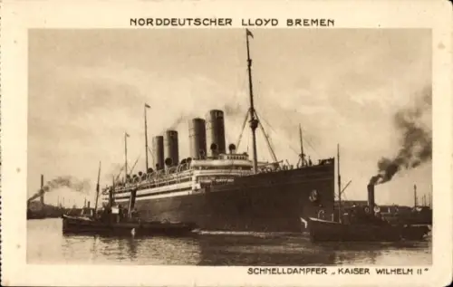Ak Norddeutscher Lloyd Bremen, Dampfer Kaiser Wilhelm II