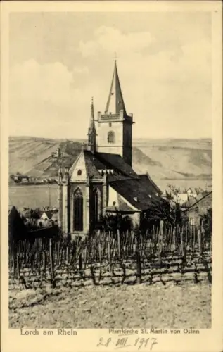 Ak Lorch im Rheingau Hessen, Pfarrkirche St. Martin von Osten