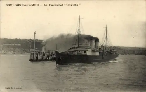 Ak Boulogne sur Mer Pas de Calais, Fähre Invicta