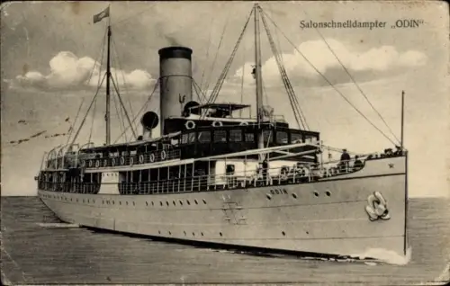 Ak Dampfer Odin, Reederei Braeunlich Stettin, Salonschnelldampfer