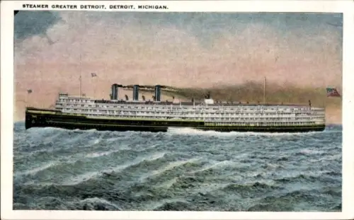 Ak Detroit Michigan USA, Passagierschiff Greater Detroit