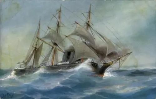 Künstler Ak Rave, Chr., Marinegalerie Nr 287, SM Schulschiff Sophie, 1881