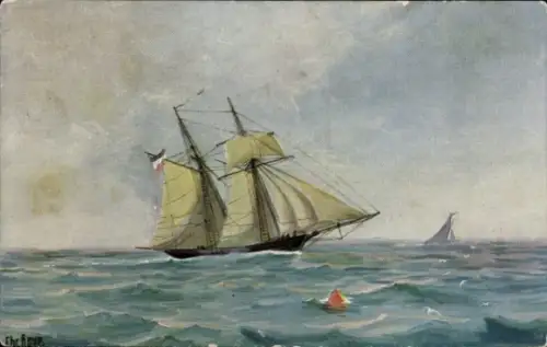 Künstler Ak Rave, Chr., Marine Galerie Nr. 259, Deutscher Schoner von 1840